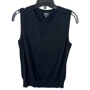 TALBOTS WOMEN’S BLACK CASHMERE CREW NECK SWEATER VEST SZ M/P